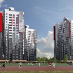 3D Визуализация микрорайона. Фасады.