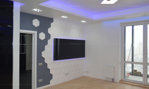 Реализованный объект мастерской ARTROOM. 3D панели соты.